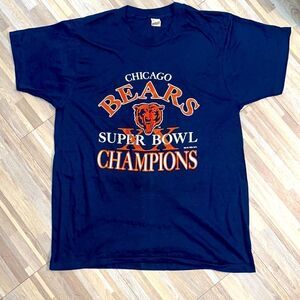 Men’s screen stars screen print Vintage Chicago Bears Super Bowl NFL shirt XL